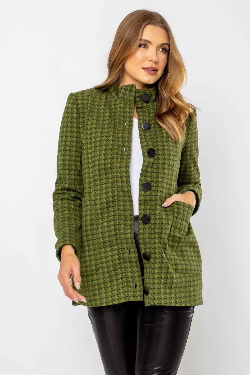 07 casaco feminino pied de poule verde
