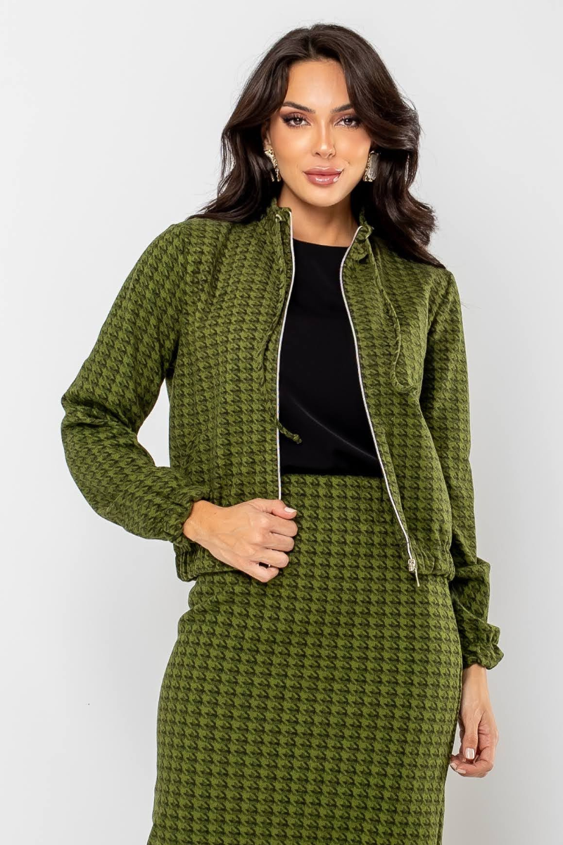 07 jaqueta feminina pied de poule verde