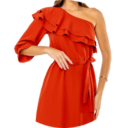 09 vestido feminino midi com babados caramelo