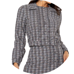 05 jaqueta feminina tweed preta