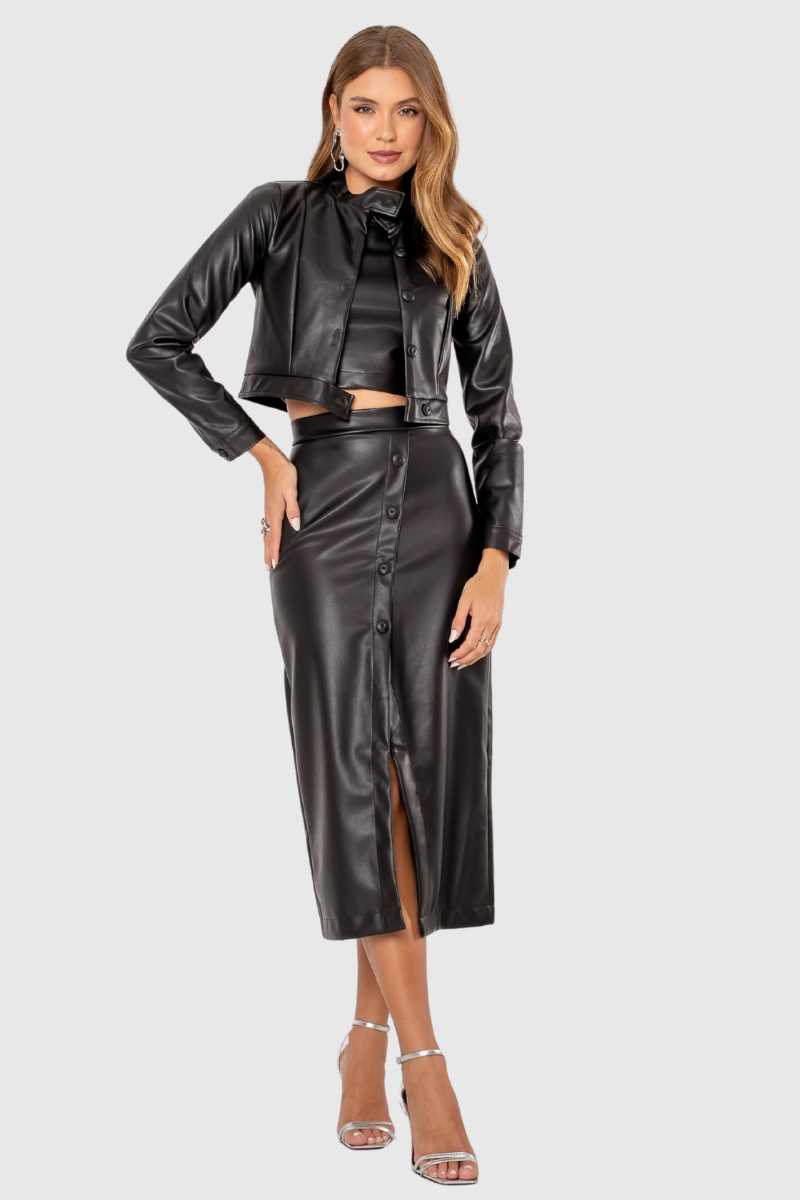 02 saia feminina midi forrada preta