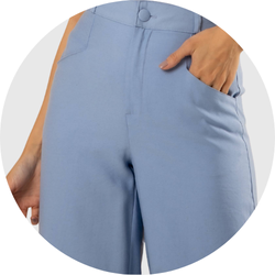 02 calca feminina alfaiataria linho azul