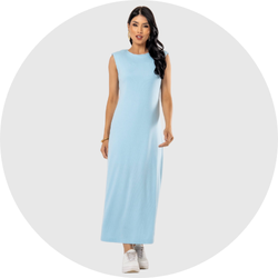 01 vestido feminino regata azul claro