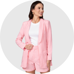 02 blazer feminino alongado rosa claro