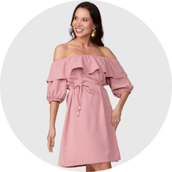 02 vestido feminino curto rose