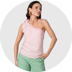 02 blusa feminina assimetrica grega rosa claro