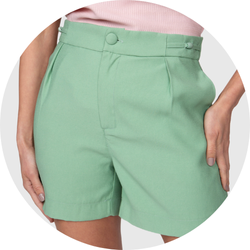 01 bermuda feminina alfaiataria verde