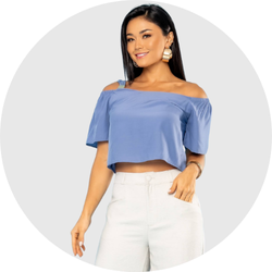 02 blusa feminina com aviamento azul