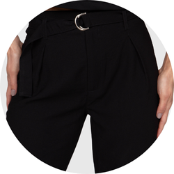 01 calca feminina reta pregas preto