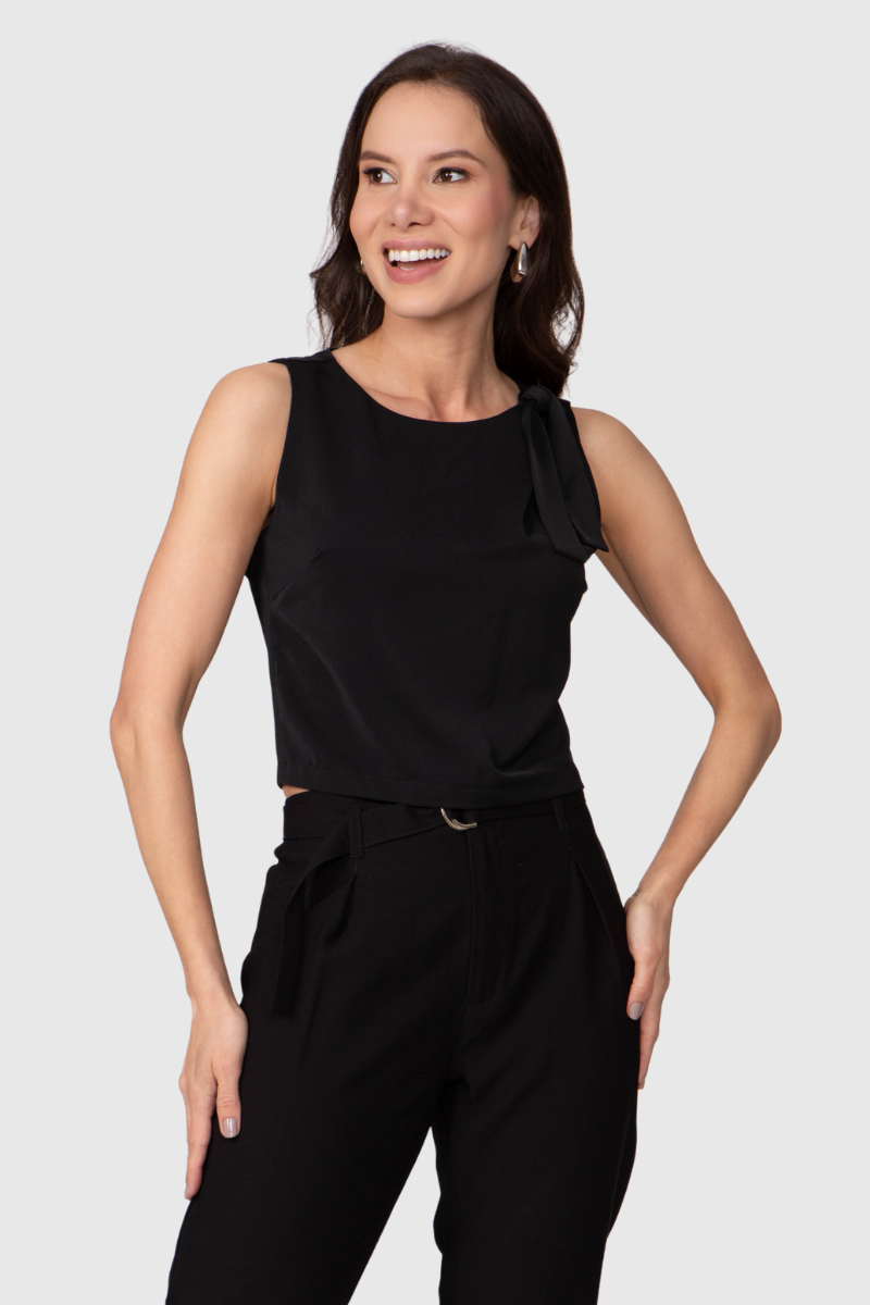 07 blusa feminina com laco preto