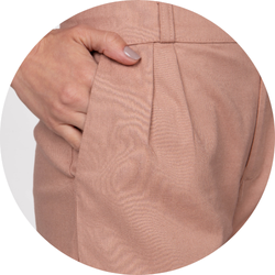 01 bermuda feminina alfaiataria marrom