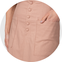 01 saia feminina longuete linho marrom