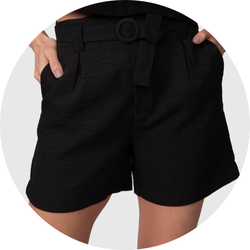 01 bermuda feminina com cinto preto