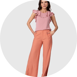 02 calca feminina alfaiataria wide leg caqui
