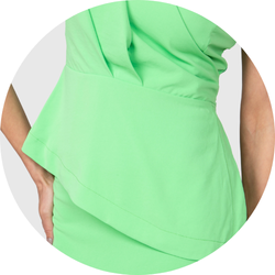 01 conjunto feminino com blusa assimetrica verde