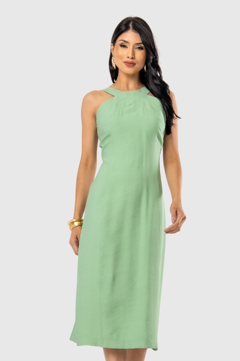 Vestido Feminino Midi Verde