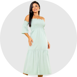01 vestido feminino midi verde claro