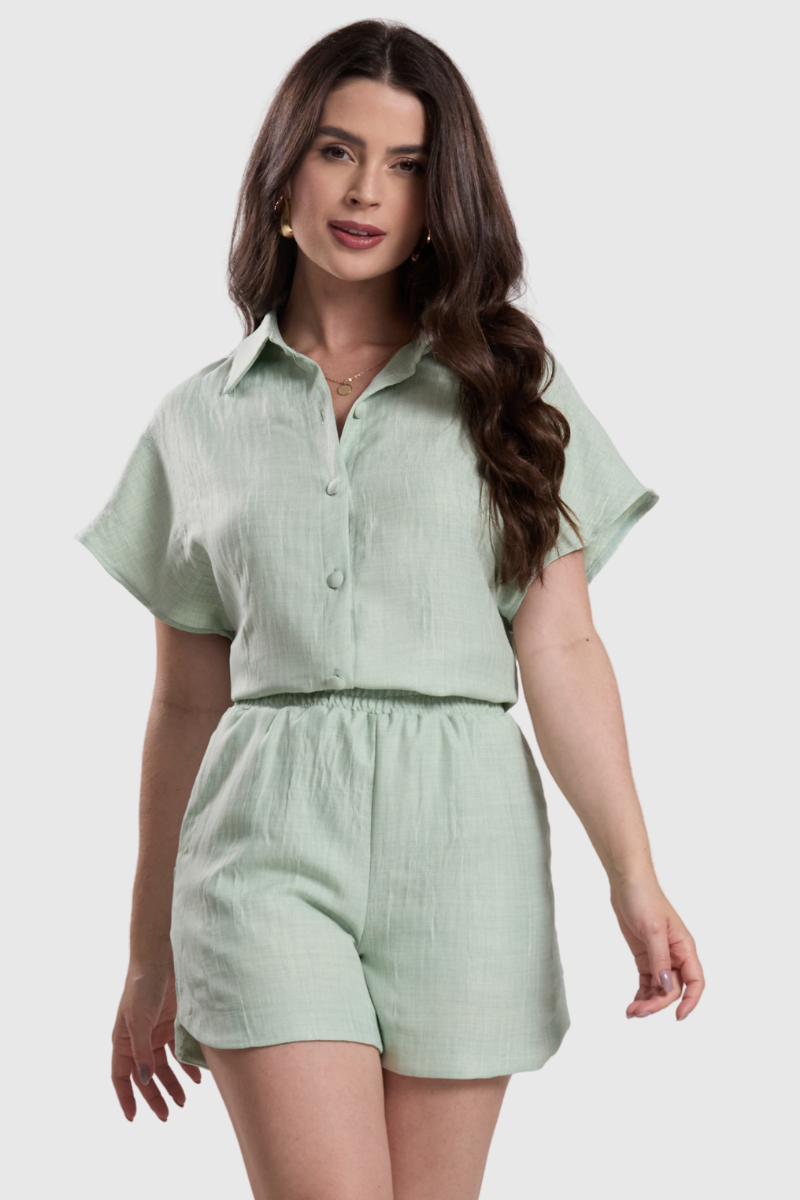 13 camisa feminina manga curta verde claro