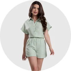 17 camisa feminina manga curta verde claro