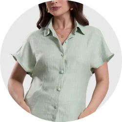 18 camisa feminina manga curta verde claro