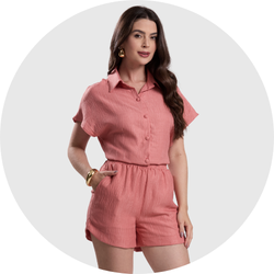 01 camisa feminina manga curta goiaba