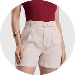 10 bermuda feminina com cinto nude