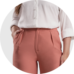 09 calca feminina alfaiataria wide leg caqui