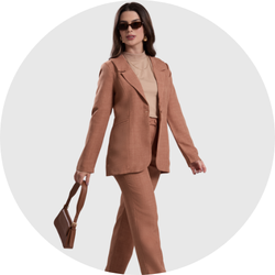 04 blazer feminino linho chocolate