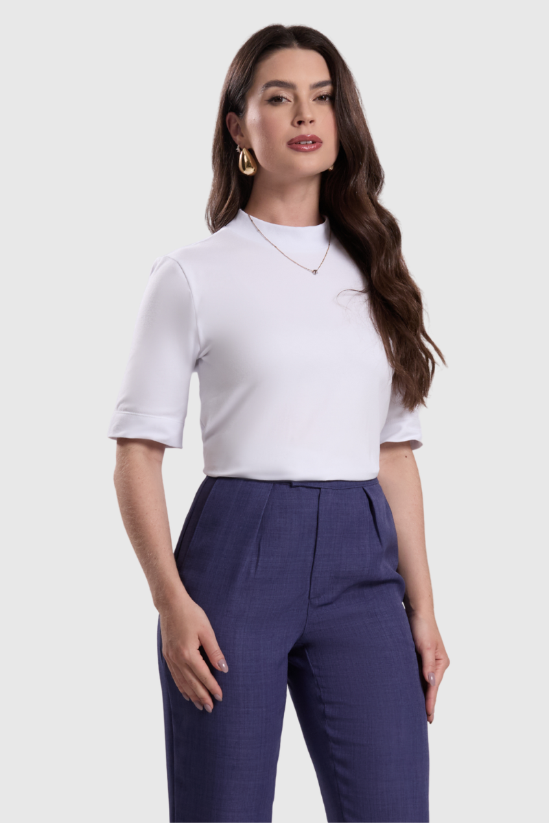 07 t shirt feminina algodao branco