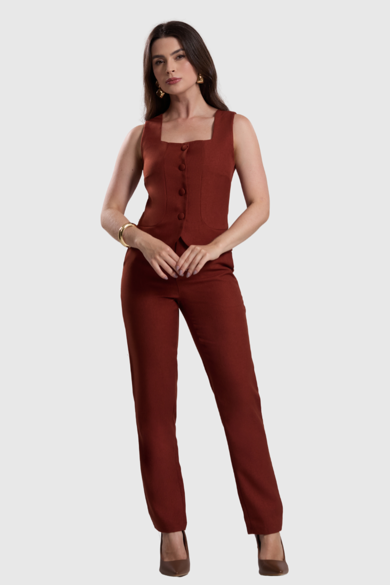 01 calca feminina skinny marrom