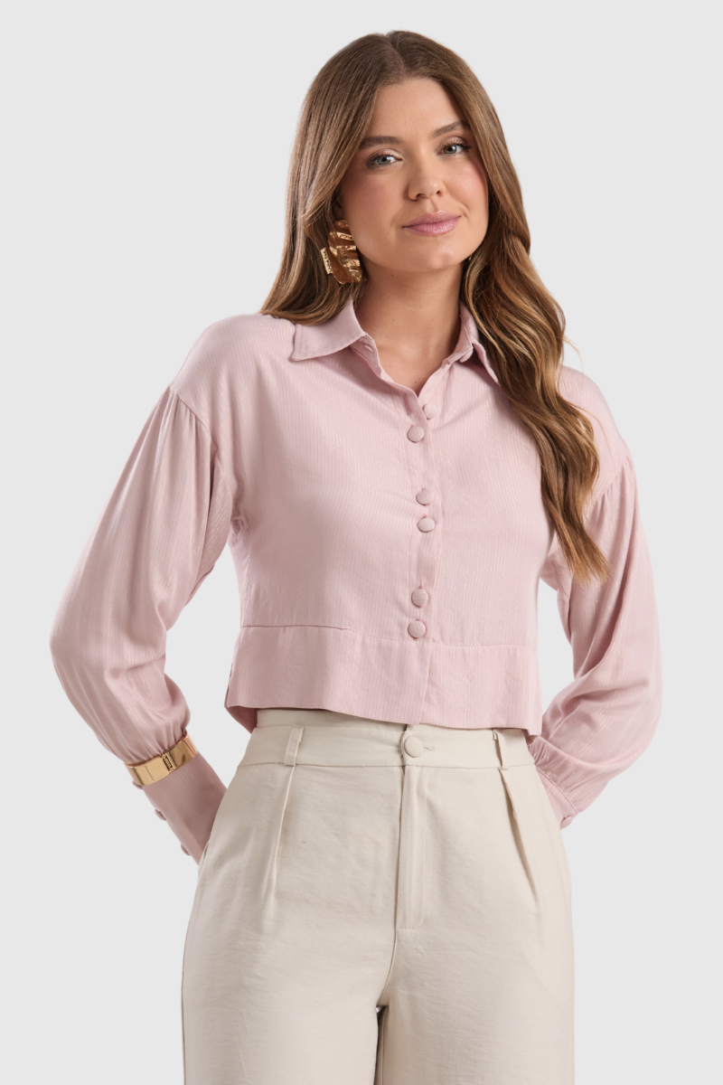 02 camisa feminina fendas laterais rose